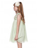 Chiffon Knee Length Flower Girl Dress With Rosebuds